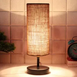 Persian Beige Jute Shade Table Lamp With Iron Base by New Era-picture-26