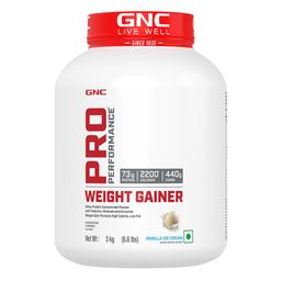 GNC Pro Performance Weight Gainer Powder For Healthy Body Gains  - Vanilla Ice Cream - 3Kg-9
