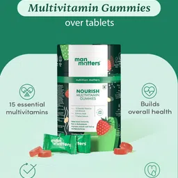 Man Matters Nourish Multivitamin Gummies For Immunity - Strawberry Flavour - 60 Gummies image 3