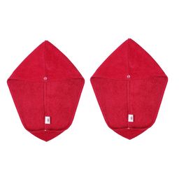 Creeva Luxury Red 2 Pieces Pure Cotton 380 GSM Anti Bacterial Hair Wrap Towels-image-47