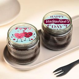 Two Valentine Hearts Choco Jar Cakes-image-33