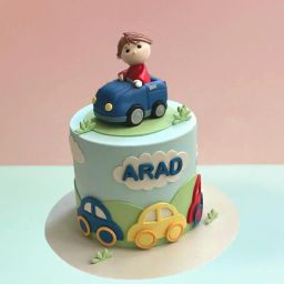 Cartoon Travel Car Theme Cake-image-80