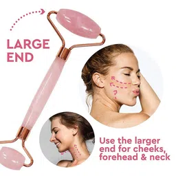 Getmecraft Set Of Rose Quartz Jade Facial Roller & Gua Sha For Face image 4