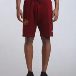 Mid-Rise Shorts with Placement Brand Print-image-20