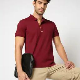 Cotton Mercerised Jacquard Slim Fit Polo T-Shirt-image-14