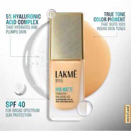 lakme 9to5 Hya Matte Foundation and Hyaluronic Acid - Cool Mocha image 5