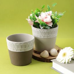 Multicolour Ceramic (Set of 2) Planter by Tayhaa-picture-13