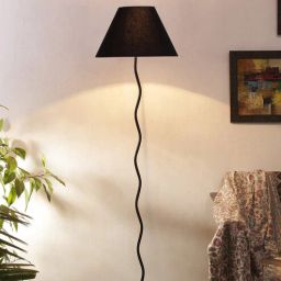 Fauci Black Cottan Fabric Shade Club Floor Lamp With Iron Base By New Era-picture-9