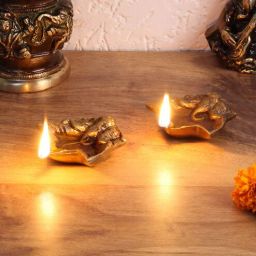 aapno rajasthan Brown Terracotta (Set of 2) Diya-picture-39