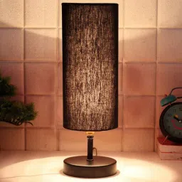 new era Charlotte Black Cottan Fabric Shade Table Lamp With Iron Base-picture-24