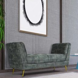 casacraft from pepperfry Kitson Velvet Recamier in Textured Grey Colour-picture-14
