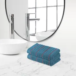 himeya Teal Cotton Solid 550 GSM Hand Towels-picture-16