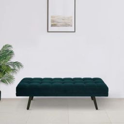 casacraft from pepperfry Olympia Velvet Bench in Teal Blue Colour-picture-34
