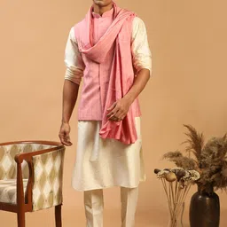 SHRESTHA BY VASTRAMAY Men Kurta with Pyjamas & Sequinned Chanderi Nehru Jacket & Dupatta image 1