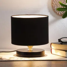 tu casa Black Cotton Shade Table Lamp With Metal Base-picture-26