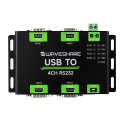 Waveshare Industrial Isolated USB To 4-Ch RS232 Converter, USB To Serial Adapter, Original FT4232HL Chip, Mac / Linux / Android / Windows Multi-OS Compatible image 1