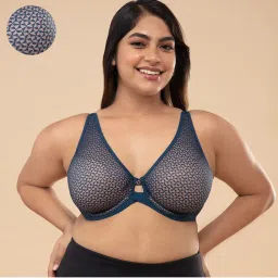 Nykd by Nykaa Textured Lace Non Padded Wired Bra - Dark Blue NYB140-picture-43