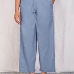 zuri Women Relaxed Regular Fit Mid-Rise Cotton Trousers-image-54