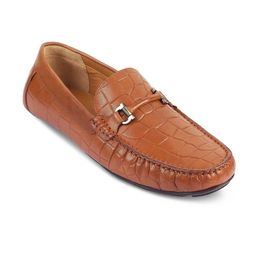 Tresmode Men Textured Leather Loafers-image-81