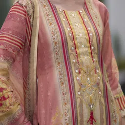 SHREE LAXMINARAYAN EXPORT Ethnic Motifs Printed Straight Kurta With Trouser & Dupatta image 2