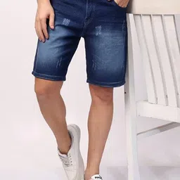 EDITLOOK Men Washed Denim Outdoor Denim Shorts-picture-57