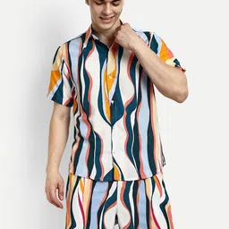 SZN Men Striped Printed High-Rise Shorts-image-88