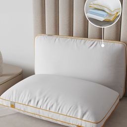 SleepyCat White Set of 2 Memory Foam Filled Cotton Core Pillow-2