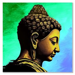 Indianara Grey & Yellow 1 Piece Wood Religious Wall Paintings-12