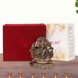 INTERNATIONAL GIFT Copper-Toned 7 Pieces Panchmukhi Hanuman & 6 Diya Idol Showpiece-image-32