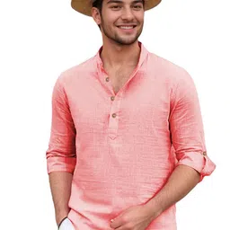 APEKTRA Men Solid Mandarin Collar Straight Regular Kurta-picture-7