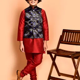 PRINTCULTR Boys Ethnic Motifs Printed Regular Kurta with Pyjamas-14
