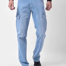 Numero Uno Men Regular Fit Mid-Rise Light Fade Stretchable Cargo Styles Jeans-image-6