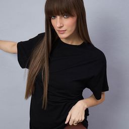 98 Degree North Women Solid Round Neck Cotton T-shirt-image-73
