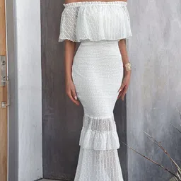 bebe Off-Shoulder Cape Sleeve Maxi Dress-image-38