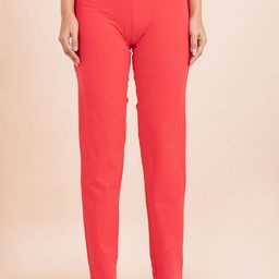 Ruby Women Smart Straight Fit Cigarette Trousers-61
