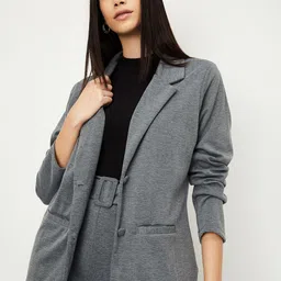 max Women Polyester Longline Tailored Jacket-56