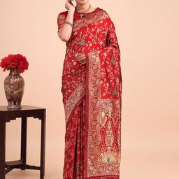 SAREEFLAME Woven Design Zari Art Silk Kanjeevaram Saree-picture-35