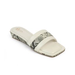 Tresmode Kelo White Women's Small Wedge Heel Sandals-30