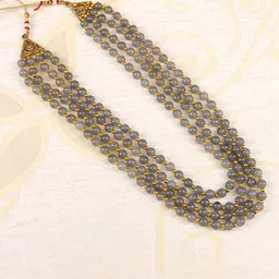 JIYANSHI FASHION Gold-Plated Stone-Studded & Beaded Layered Necklace With Brooch-picture-15