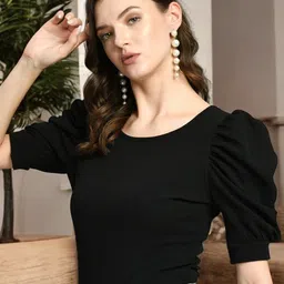 IUGA Puff Sleeve Top-image-89