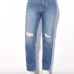 ONLY Women Straight Fit High-Rise Mildly Distressed Heavy Fade Jeans-image-26