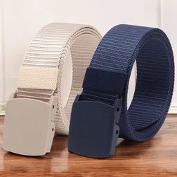 Provogue Men Pack Of 2 Canvas Wide Casual Belt-image-74
