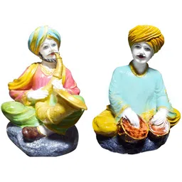 Aura Blue & Pink 2 Pieces Musicians Figurine Showpieces-picture-57