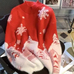 Alamode By Akanksha Women Red Blake Christmassy Sweaters-image-34