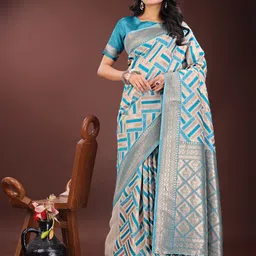 Astita Woven Design Saree With Zari Border-28