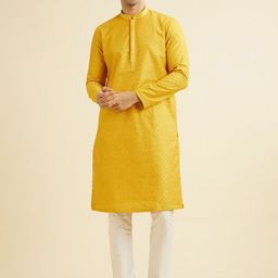 Manyavar Ethnic Motifs Embroidered Straight Sequinned Kurta with Pyjamas-image-67