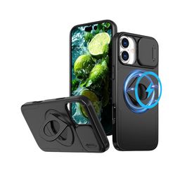 Luxury Kase iPhone 16 Plus Mag-Safe Shockproof Rugged Back Case with Ring Kickstand-24