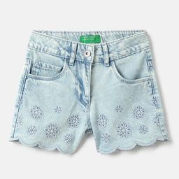 United Colors of Benetton Girls Washed Denim Shorts Technology-image-61