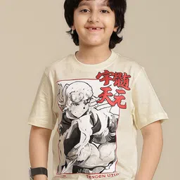 Kids Ville Boys Demon Slayer Printed Round Neck Cotton T-shirt-image-76