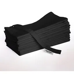 Vargottam Black 12 Pieces Cotton Reusable & Disposable Table Napkins-image-78